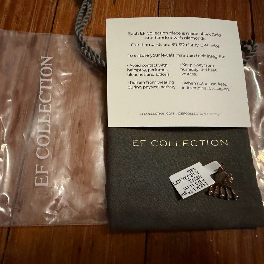 New with Tags EF Collection  14 Carat Rose Gold Diamond  Single Earring - Picture 5 of 5